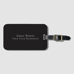 Nacht Zwart Eenvoudig Elegant Professioneel Modern Bagagelabel