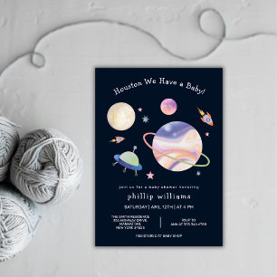 Nacht Zwarte Galaxy Ruimte Maan Ster Baby Shower Kaart