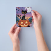 Nacht, zwarte kat en litteken flyer (Hand)