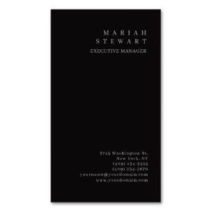 Nacht Zwarte Minimalistische Elegante Moderne Eenv Magnetisch Visitekaartje
