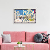 nachtaanval | Utagawa Hiroshige | Canvas Afdruk (Insitu (Woonkamer))