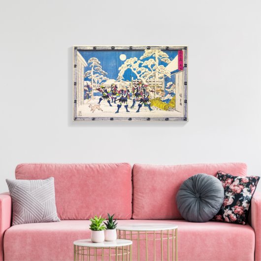 nachtaanval | Utagawa Hiroshige | Canvas Afdruk (Insitu (Woonkamer))
