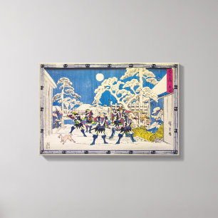nachtaanval   Utagawa Hiroshige   Canvas Afdruk