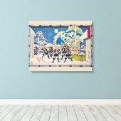 nachtaanval | Utagawa Hiroshige | Canvas Afdruk (Insitu (Houten vloer))