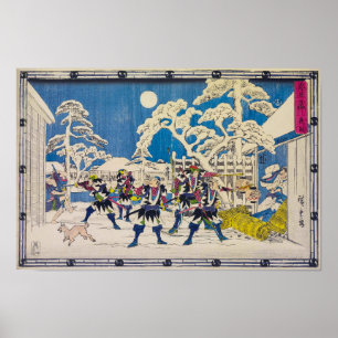 nachtaanval   Utagawa Hiroshige   Poster