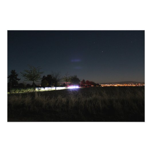 Nachtaufnahme Landschaft Foto Afdruk (Voorkant)