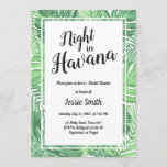 Nachtavond in Havana Bridal Shower Kaart<br><div class="desc">Een geweldige uitnodiging voor je volgende vrijgezellenfeest! Tropische nacht in Havana bediend palm Trees Tropics Theme.</div>