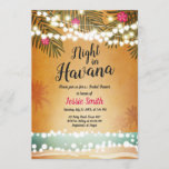 Nachtavond in Havana Bridal Shower Kaart<br><div class="desc">Een geweldige uitnodiging voor je volgende vrijgezellenfeest! Tropische hete nacht in Havana bediend palm beukt roze roze thema van de strijder!</div>