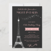 Nachtavond in Paris Girly Eiffel Tower Birthday Pa Kaart (Voorkant)