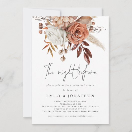 Nachtavond voor het eten van de Floral van Terraco Kaart (Voorkant)