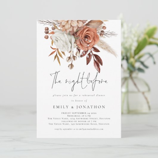 Nachtavond voor het eten van de Floral van Terraco Kaart (Staand voorkant)