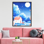 Nachtbeeld Canvas Afdruk (Insitu (Woonkamer))