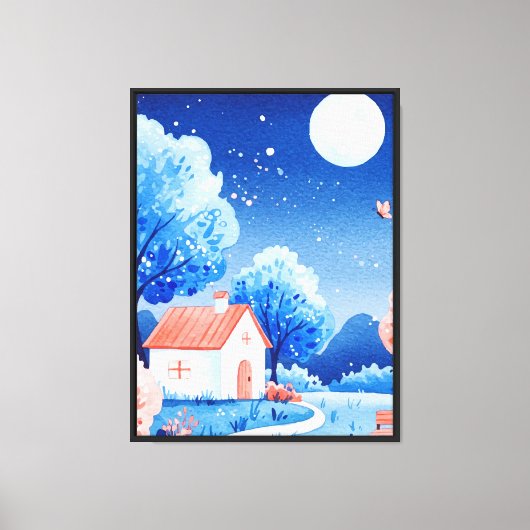 Nachtbeeld Canvas Afdruk (Voorkant)
