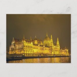 Nachtbeeld, Hongaars Parlement, Boedapest Hongarij Briefkaart