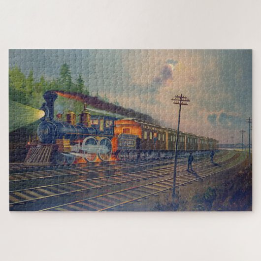 Nachtbeeld op de New York Central Railroad Legpuzzel (Horizontaal)