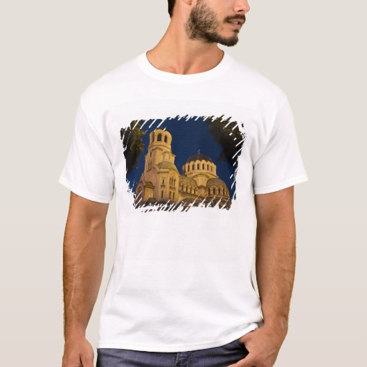 Nachtbeeld van Alexander Nevski-kathedraal T-shirt (Voorkant)