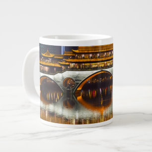 Nachtbeeld van Anshun-brug Grote Koffiekop