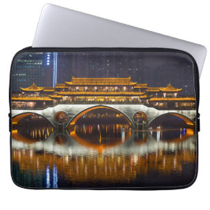 Nachtbeeld van Anshun-brug Laptop Sleeve