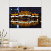 Nachtbeeld van Anshun-brug Poster (Keuken)