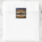 Nachtbeeld van Anshun-brug Vierkante Sticker (Tas)