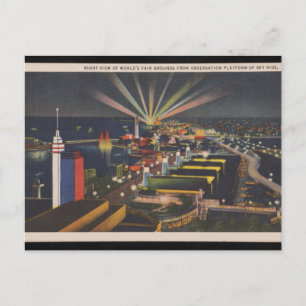 Nachtbeeld van de Chicago World Fair in 1933 Briefkaart