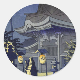 Nachtbeeld van Kitano-schrijn Asano Takeji Ronde Sticker