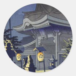 Nachtbeeld van Kitano-schrijn Asano Takeji Ronde Sticker