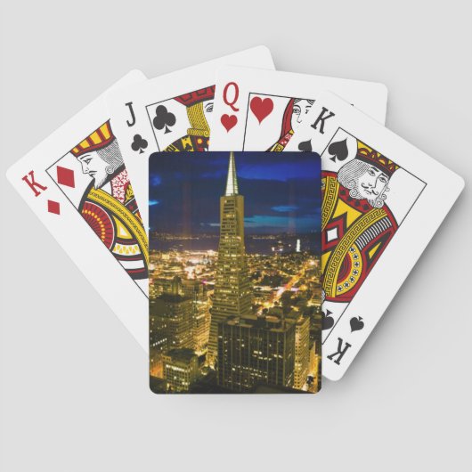 Nachtbeeld van San Francisco. Pokerkaarten (Achterkant)