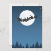 Nachtblauw Eenvoudige Kerstman slee Vrolijk Kerstf Kaart (Achterkant)