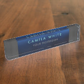 Nachtblauw Elegant Professioneel Classy Business Naambordje (Zijkant)