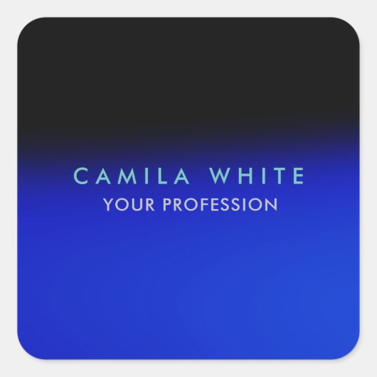 Nachtblauw Elegant Professioneel Classy Business Vierkante Sticker (Voorkant)