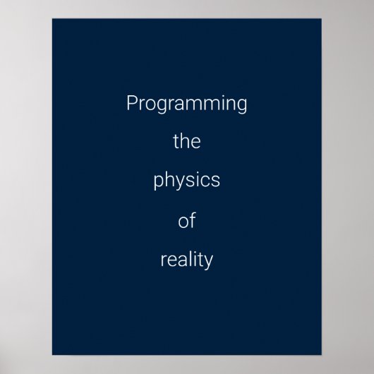 Nachtblauw Witte Quantum Kunst Poster (Voorkant)