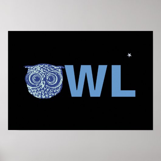nachtblauw woord poster (Voorkant)