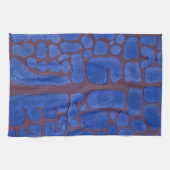 Nachtblauwe Abstracte Vintage Kunst Theedoek (Horizontaal)