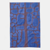 Nachtblauwe Abstracte Vintage Kunst Theedoek (Verticaal)