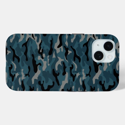 Nachtblauwe camo camouflage Case-Mate iPhone case (Achterkant (horizontaal))