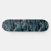Nachtblauwe camo camouflage persoonlijk skateboard (Horizontaal)