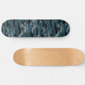 Nachtblauwe camo camouflage persoonlijk skateboard (Horizontaal)