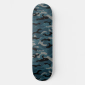 Nachtblauwe camo camouflage persoonlijk skateboard (Voorkant)