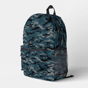 Nachtblauwe camo camouflage plunjezak bedrukte rugzak