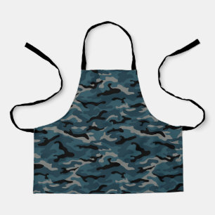 Nachtblauwe camo camouflage schort