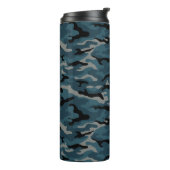 Nachtblauwe camo camouflage thermosbeker (Gedraaid links)
