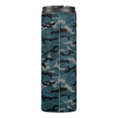 Nachtblauwe camo camouflage thermosbeker (Achterkant)