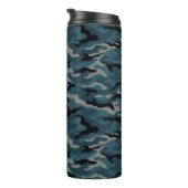 Nachtblauwe camo camouflage thermosbeker (Geroteerd rechts)
