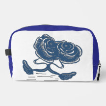 Nachtblauwe toilettas met bloemenmotief
