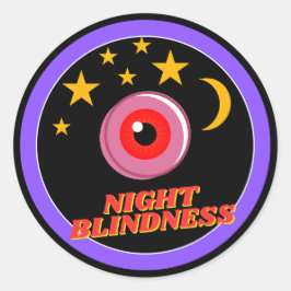 Nachtblindheid Bewustzijn - Zwart Ronde Sticker