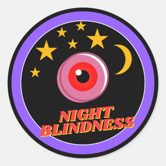 Nachtblindheid Bewustzijn - Zwart Ronde Sticker (Voorkant)