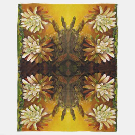 Nachtbloeiende cereus - cactus blossom fleece deken (Voorkant)