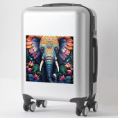 Nachtbloeiende Mandala Olifant Sticker (Koffer)