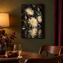 Nachtbloeireflecties Canvasprint